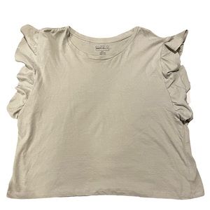 NWT FOR THE REPUBLIC green tee with ruffle sleeve